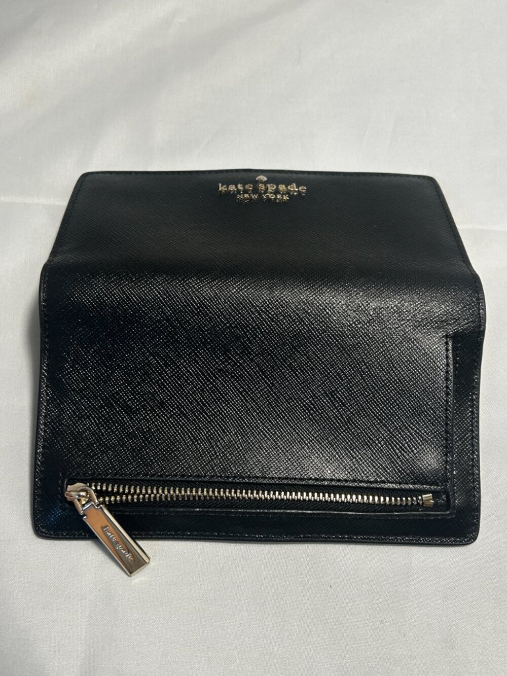 Kate Spade New York ID, Card and Bill Holder Wallet, Black Saffiano Leather - Picture 7 of 8